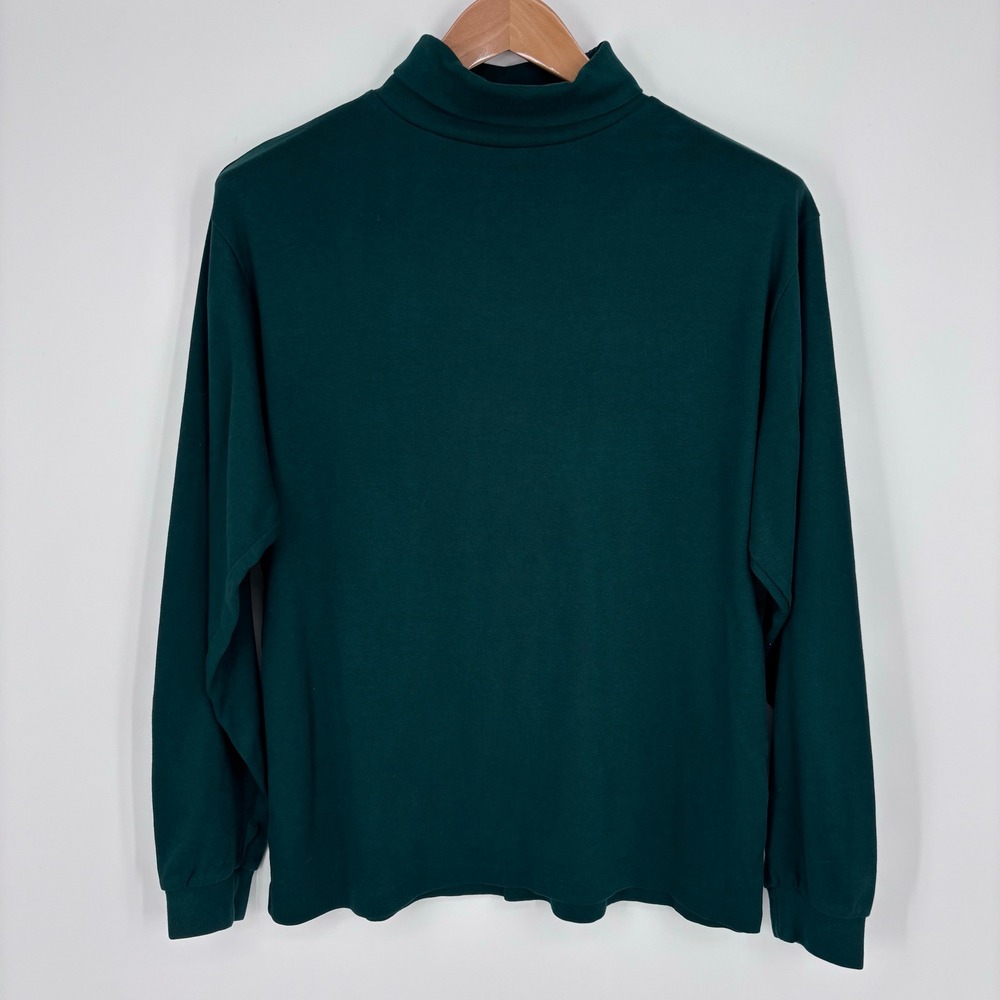 VTG 90s Eddie Bauer Turtleneck Shirt Mens XL Tall Forest Green Made In USA